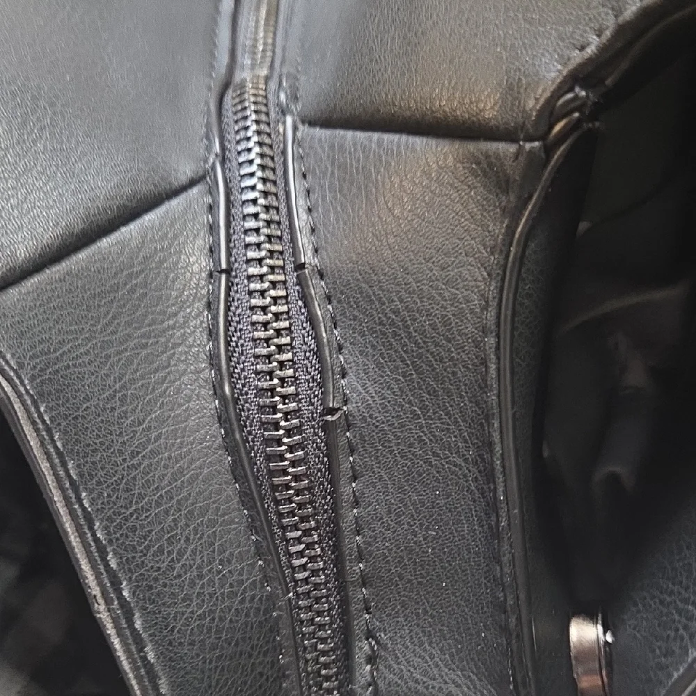 bebe Black Hobo Bag with Chain Accents - Picture 5 of 7